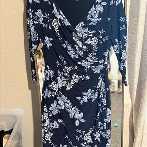 Floral Navy Blue Dress